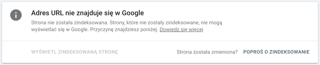 Poproś o zindeksowanie w Google Search Console